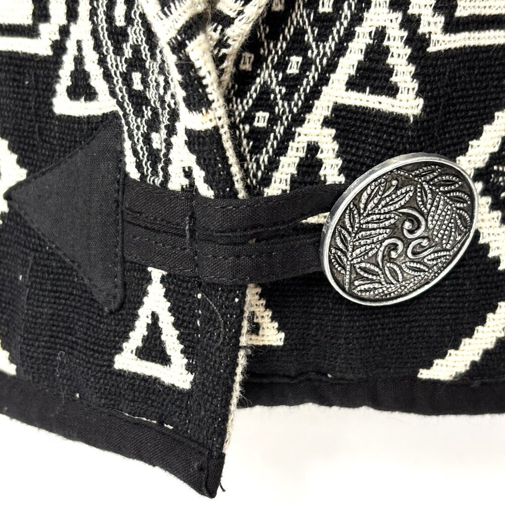 80s Vtg Pier One Imports Passports Southwest Western  Aztec Crop Jacket - Picture 2 of 9